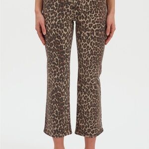 Daze Leopard Print Cropped Jeans